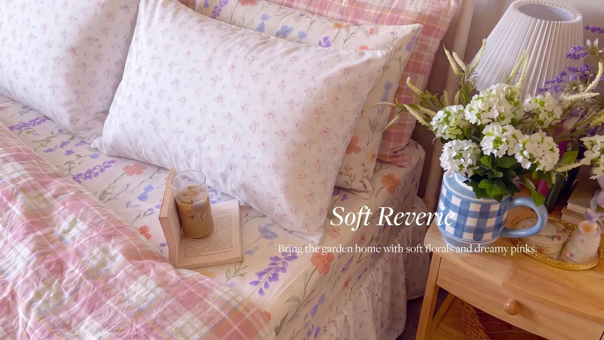 pastel floral bedding soft reverie banner