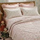 pastoral cottage floral cotton blanket dusty rose main