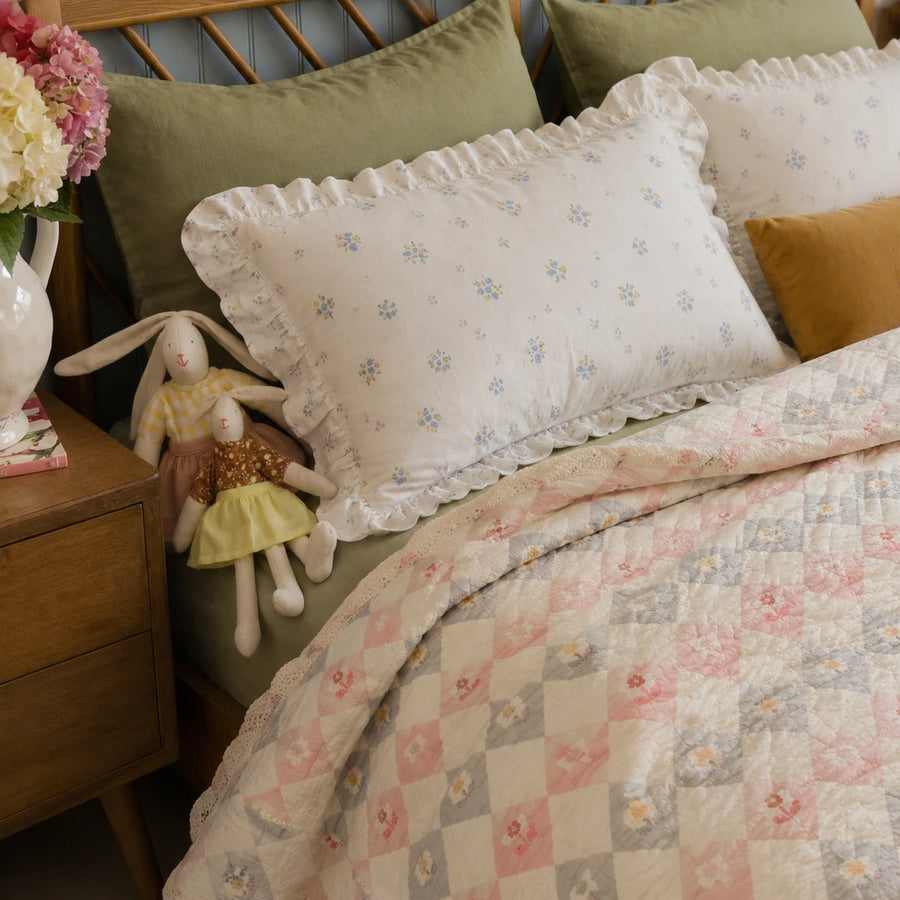 pastoral cottage wildflower woven throw blanket drape