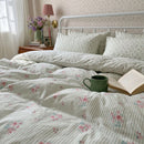 petite bloom pinstripe bedding set shabby chic decor