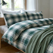 pine forest plaid duvet cover set dark green check bedding main