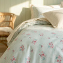 pink pinstripe floral quilt set shabby chic bedroom decor