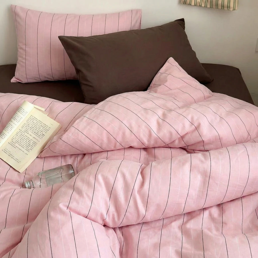 pink pinstripe pillow shams sweet bedroom decor