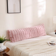 pink rippled textured faux fur body pillowcase for teens