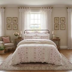pink rose floral cotton duvet cover set in bedroom styling