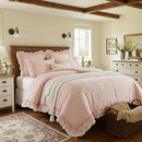 pink ruffled quilt set shabby chic bedroom decor