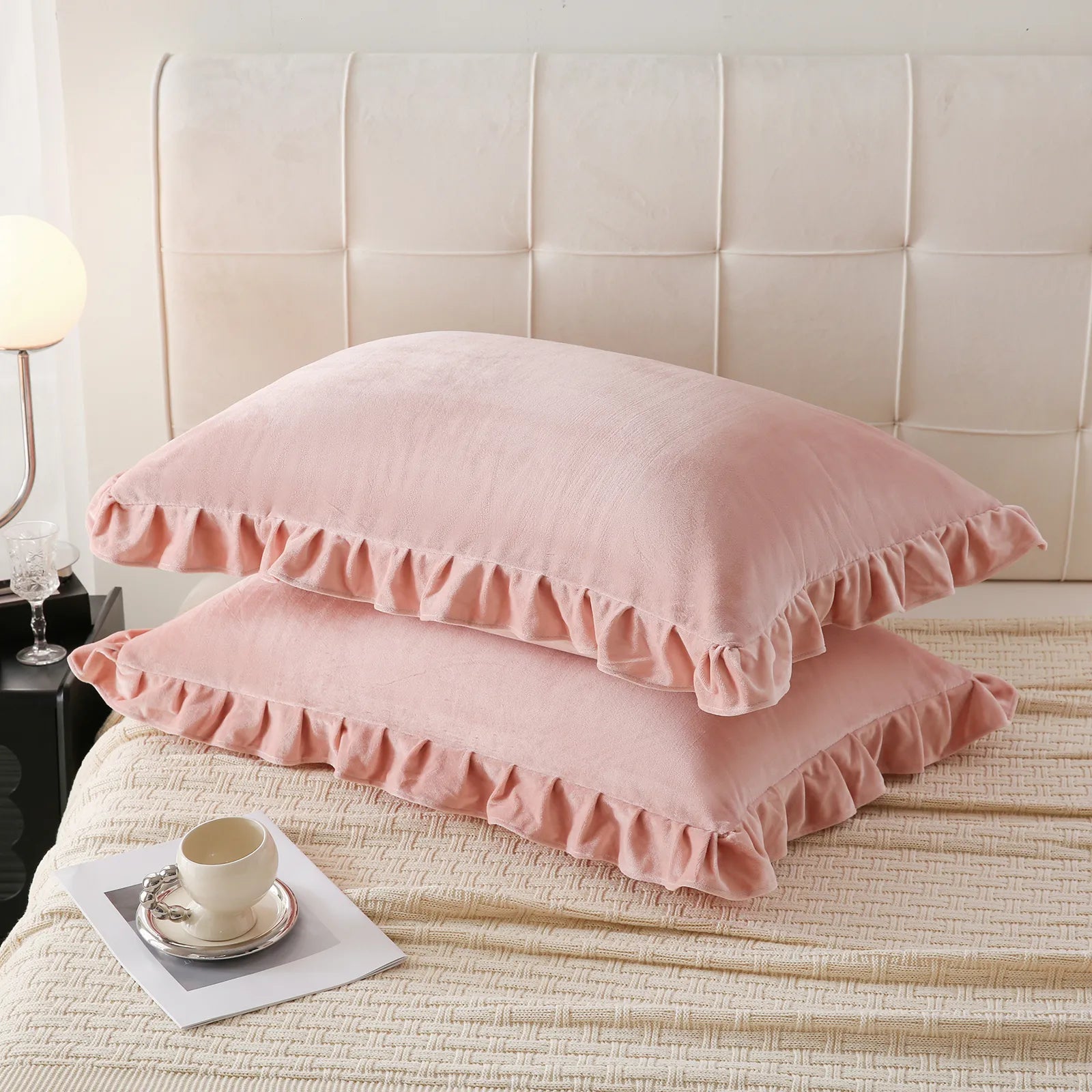 pink velvet pillowcase queen