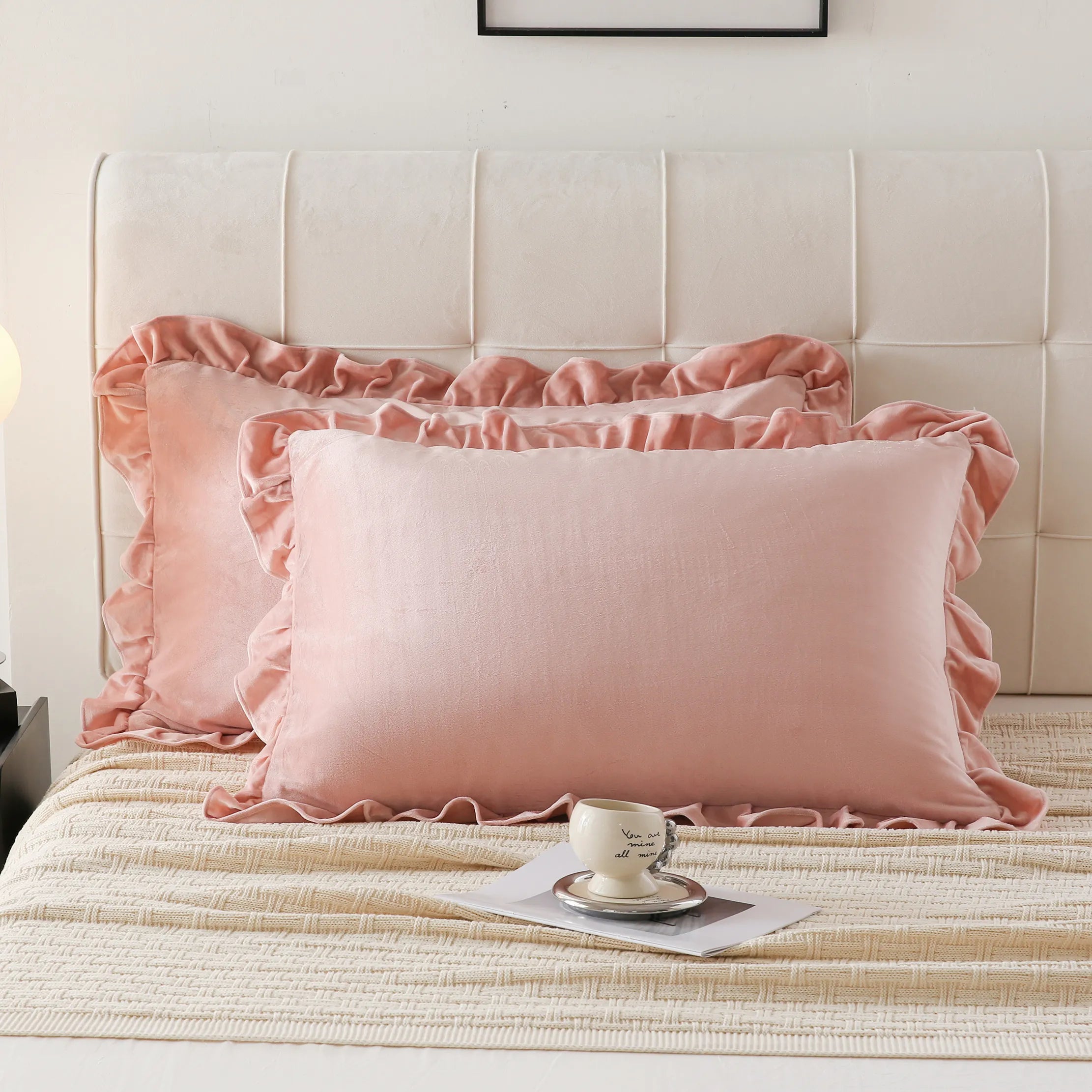 pink velvet pillowcases