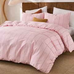 pink and black pinstripe bedding sets