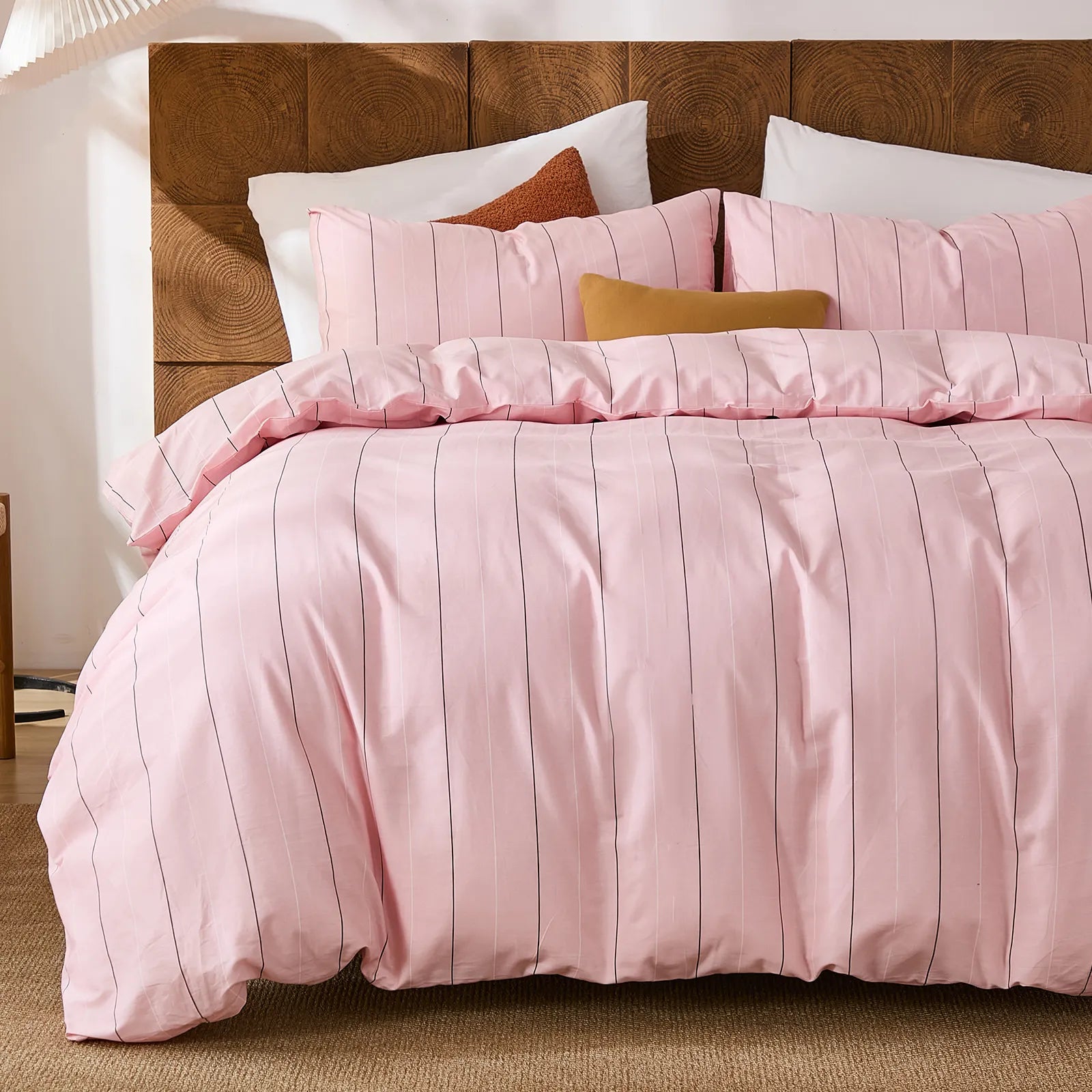 pink and black pinstripe comforter set queen size