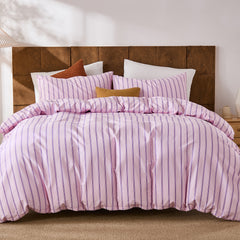 pink and purple stripe bedding set queen size