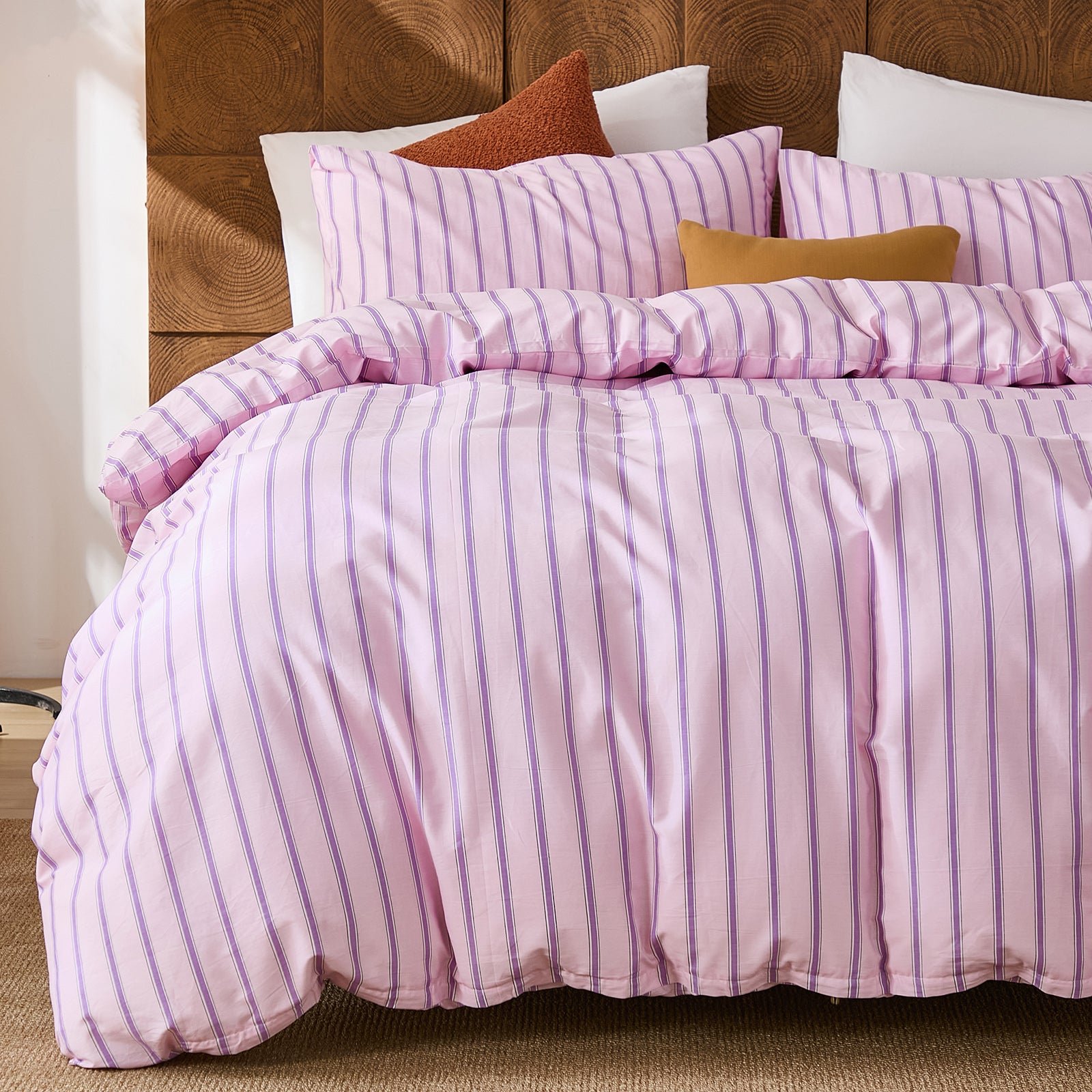 pink and purple stripe comforter set king size