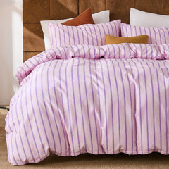 pink and purple stripe comforter set king size