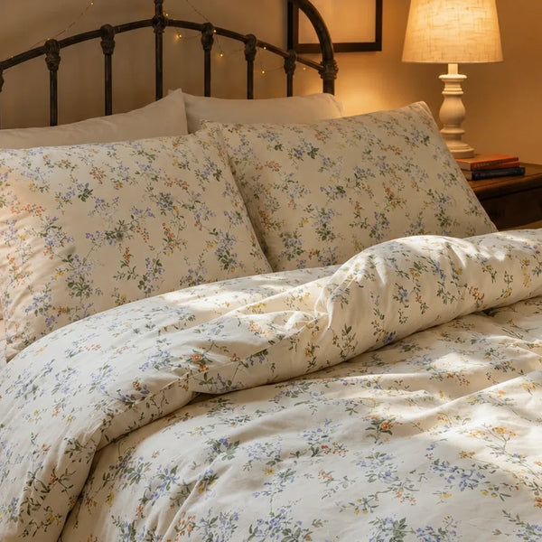 poetic meadow wildflower duvet cover set vintage ditsy floral bedding