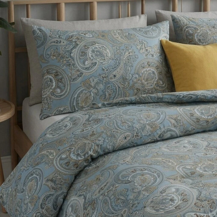 premium azure blue paisley comforter all season lightweight quilt