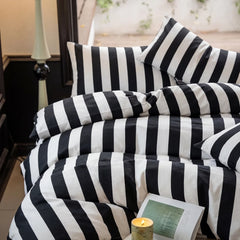 premium cabana stripe black white duvet cover lifestyle