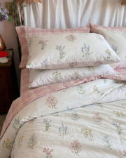 pressed botanical duvet cover wildflower print detail
