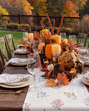 pressed botanical table runner autumn tablescape