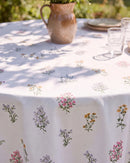 pressed botanical tablecloth botanical print detail