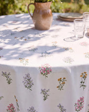 pressed botanical tablecloth botanical print detail