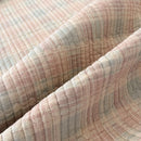 provence meadow washed cotton linen quilt pastel grid fabric texture close up