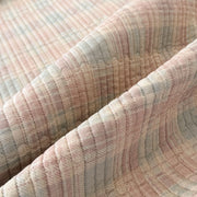 provence meadow washed cotton linen quilt pastel grid fabric texture close up