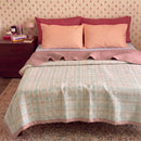 provence meadow washed cotton linen quilt pastel grid plaid bedding floral wallpaper