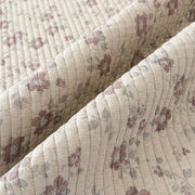 provence meadow washed cotton linen quilt provence floral cream pattern texture close up