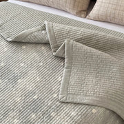 provence meadow washed cotton linen quilt shadow dots solid reverse beige grid pillows