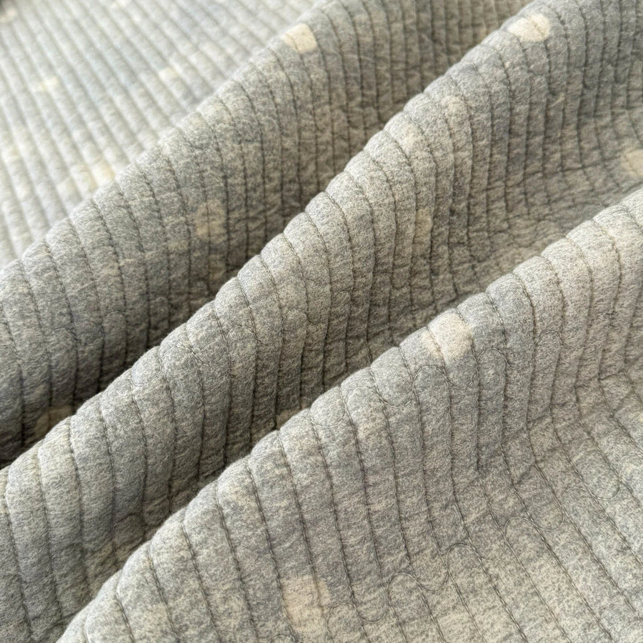 provence meadow washed cotton linen quilt shadow dots texture close up