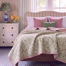provence meadow washed cotton linen quilt provence floral white nightstand blue lamp