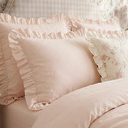 pure serenity ruffle pillowcase blush pink main