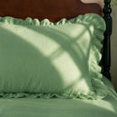 pure serenity ruffle pillowcase sage green main