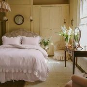 pure serenity soft lilac ruffle duvet cover vintage bedroom