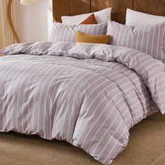 purple and pink stripe bedding sets