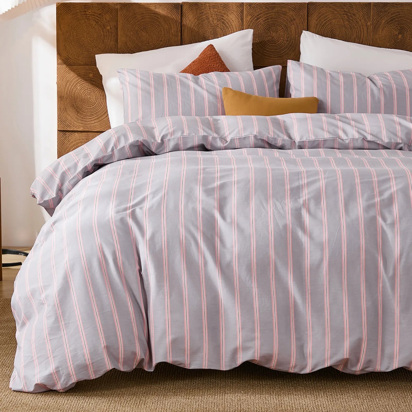 purple and pink stripe comforter sets