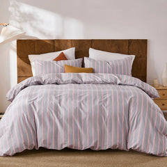 purple and pink stripe comforter set king size