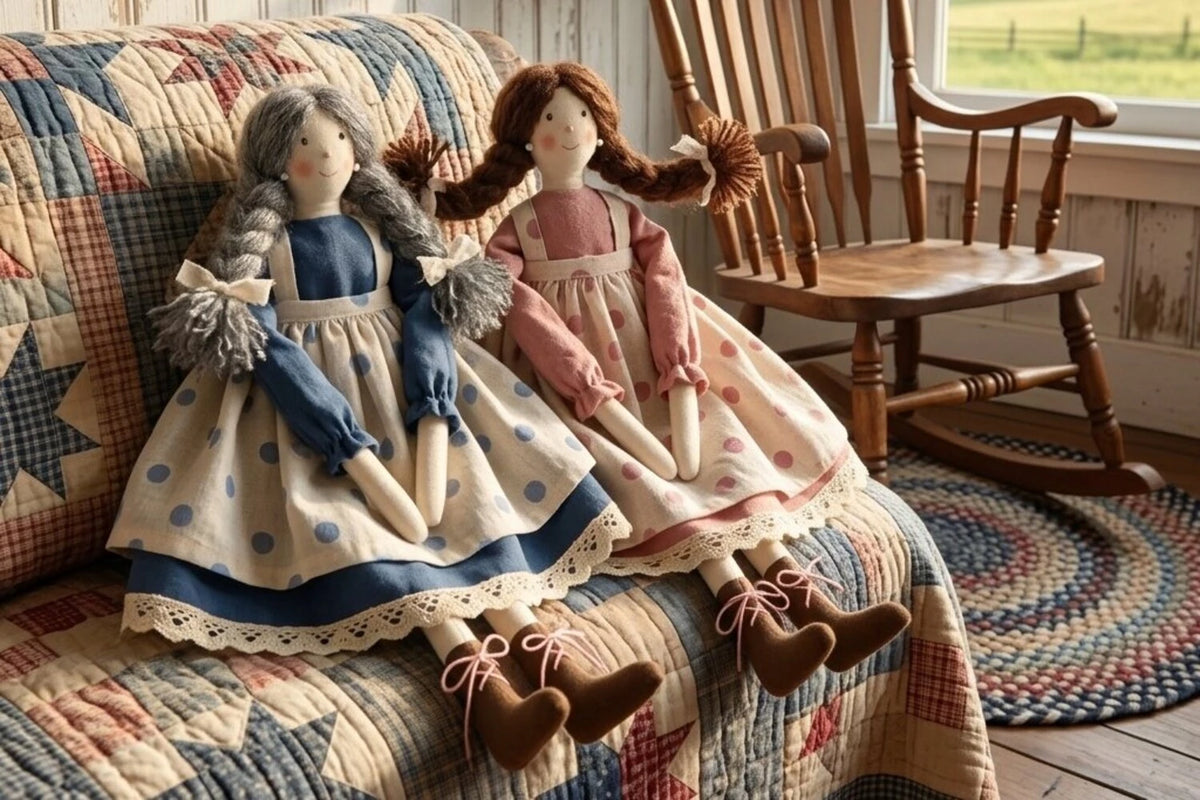 rag dolls star quilt sofa country living