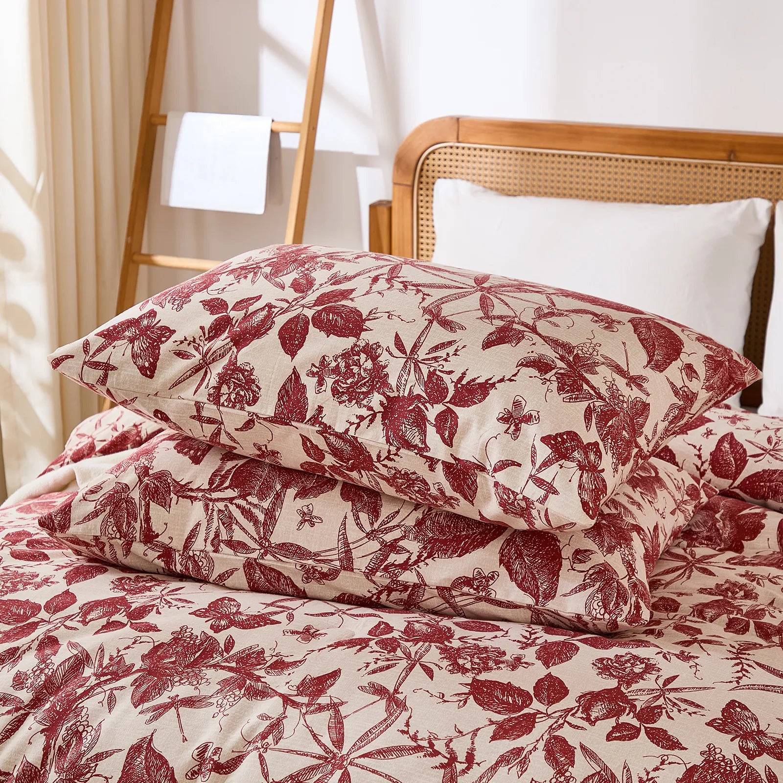 red and pink floral bedding sets king size