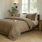 romantic french ruffle duvet cover angled shot