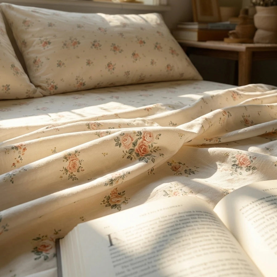 romantic sun drenched rose sheets cottagecore home styling