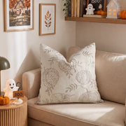 rope embroidery pumpkin throw pillow cover ivory pumpkin beige sofa halloween decor