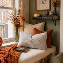 rope embroidery pumpkin throw pillow cover ivory pumpkin window nook orange blanket