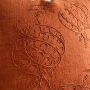rope embroidery pumpkin throw pillow cover rust pumpkin tonal rope embroidery detail