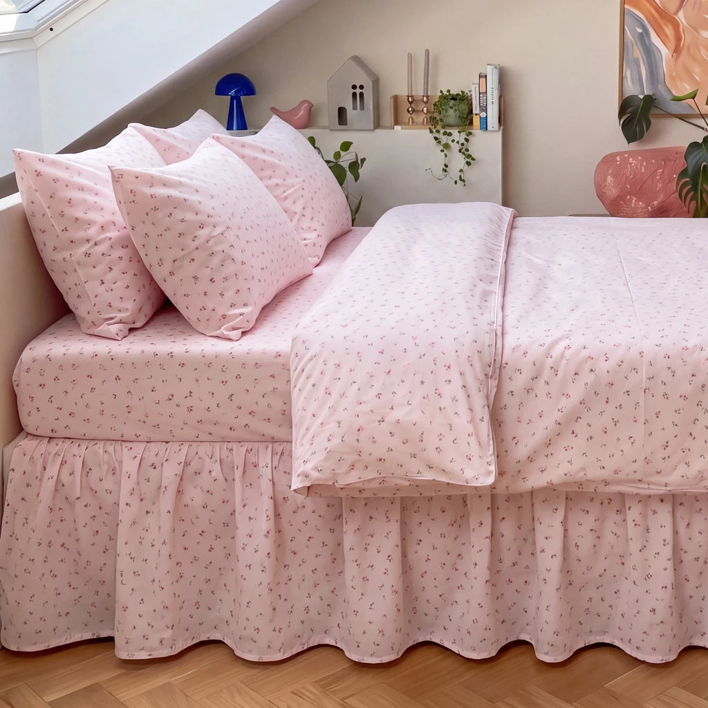 rosewick garden floral bed skirt pink attic bedroom decor
