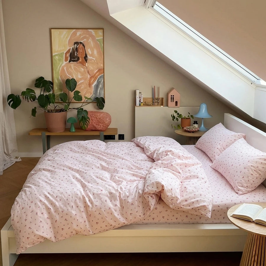 rosewick garden floral duvet cover set attic bedroom scene