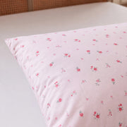 rosewick garden floral pillowcases blush pink botanical standard pillow detail