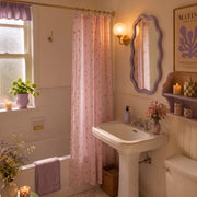 rosewick garden floral shower curtain pink cozy purple bathroom decor