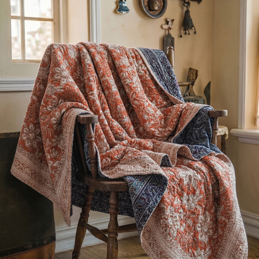 rust plum reversible fringe cotton throw drape