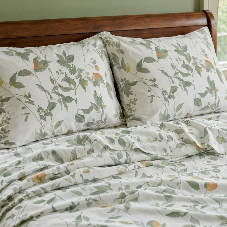 sage cream floral pillowcases nature inspired bedroom decor